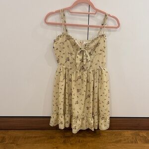 Lulu's Cream Floral Kids Dress
